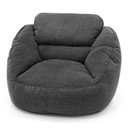 Ver imagem 5 de Poltrona Núcleo Elegante e Luxuosa Enchimento Pérolas 3mm Pufe Macio Cinza