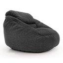 Ver imagem 3 de Poltrona Núcleo Elegante e Luxuosa Enchimento Pérolas 3mm Pufe Macio Cinza