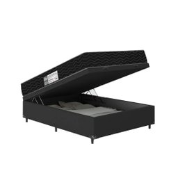 Cama Box Baú Casal + Colchão D33 One Face 61x138x188cm - E-shop Casa - Couro - 4