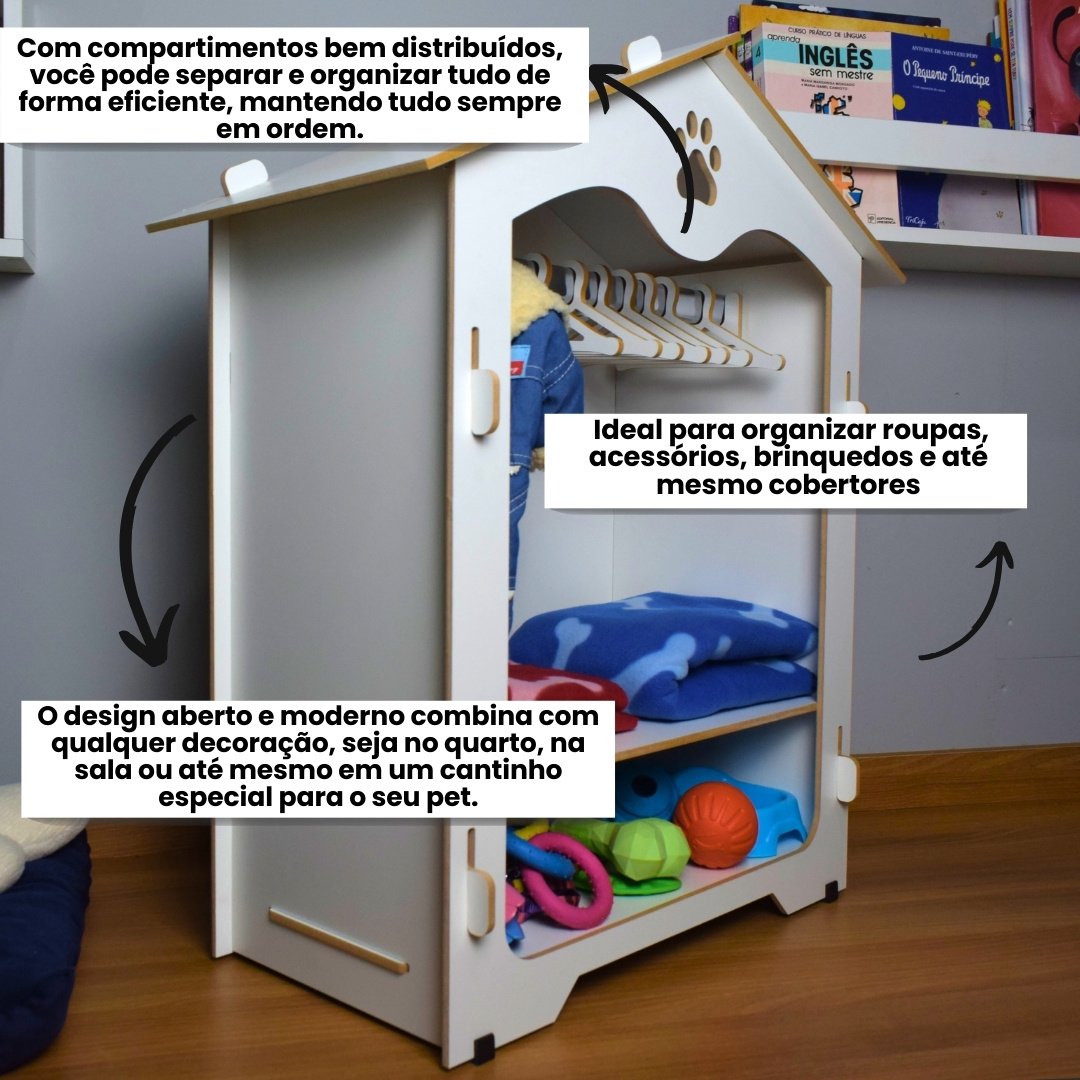 Guarda Roupa Closet Pet Organizador Mdf - 3