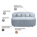 Ver imagem 3 de Banco Orgânico 2 Lugares Sofá Roma Sala Almofadas 140cm Bouclé:azul Claro