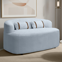 Ver imagem 2 de Banco Orgânico 2 Lugares Sofá Roma Sala Almofadas 140cm Bouclé:azul Claro