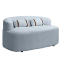 Ver imagem 5 de Banco Orgânico 2 Lugares Sofá Roma Sala Almofadas 140cm Bouclé:azul Claro