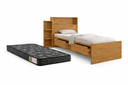 Ver imagem 1 de Cama Solteiro com Colchão D23 Baú Gavetas e Prateleiras Multifuncional para Organização do Quarto