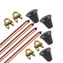 Ver imagem 1 de Kit 4 Haste + 4 Conector Terra Gtdu 5/8 X2,4m Cobreada