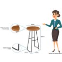 Ver imagem 6 de Mesa Bistrô Alta Redonda com Base Peroba Aurora Preto