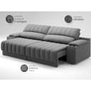 Ver imagem 5 de Sofá com Porta Copos Carregador USB Ret Rec Murano 2,50m Velosuede Grafite - NETSOFAS