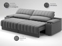 Ver imagem 5 de Sofá com Porta Copos Carregador USB Ret Rec Murano 2,50m Velosuede Grafite - NETSOFAS