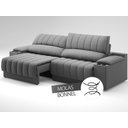 Ver imagem 6 de Sofá com Porta Copos Carregador USB Ret Rec Murano 2,50m Velosuede Grafite - NETSOFAS