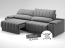 Ver imagem 6 de Sofá com Porta Copos Carregador USB Ret Rec Murano 2,50m Velosuede Grafite - NETSOFAS