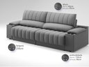 Ver imagem 3 de Sofá com Porta Copos Carregador USB Ret Rec Murano 2,50m Velosuede Grafite - NETSOFAS