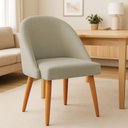 Ver imagem 2 de Cadeira Poltrona de Jantar Luna Suede Capuccino Pés Palito Castanho - Pallazio