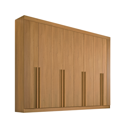 Guarda Roupa Casal Dyamond Ripado 8 Portas em Mdf Cinamomo