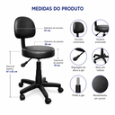Ver imagem 4 de Mocho Nice Preto Giratório com Encosto e Regulagem de Altura a Gás - Barão Das Cadeiras