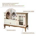 Ver imagem 4 de Cristaleira Madeira Maciça com Balcão Rústico Branco Garapa D125 D113 Shop Jm