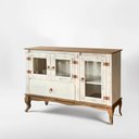 Ver imagem 5 de Cristaleira Madeira Maciça com Balcão Rústico Branco Garapa D125 D113 Shop Jm
