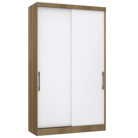 Guarda Roupa Solteiro 135cm 2 Portas 3 Gavetas Delphi Avelã/branco L01 - Mpozenato