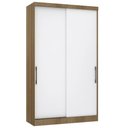 Ver imagem 1 de Guarda Roupa Solteiro 135cm 2 Portas 3 Gavetas Delphi Avelã/branco L01 - Mpozenato