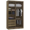 Ver imagem 5 de Guarda Roupa Solteiro 135cm 2 Portas 3 Gavetas Delphi Avelã/branco L01 - Mpozenato