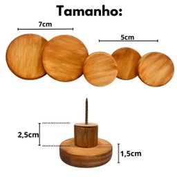 Cabideiro Caramelo de Parede em Madeira 5 Ganchos - 3