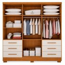 Ver imagem 3 de Guarda Roupa Casal Berlim 6 Portas 6 Gavetas com Espelho e Pés Cinamomo Fendi - Novo Horizonte