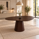 Ver imagem 4 de Mesa de Jantar Orgânica Eclat Base Cone Oval 140x90cm - MDF Tabaco