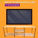 Ver imagem 3 de Rack de TV Industrial de Ferro e Madeira 1,50m Nozes e Preto