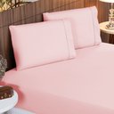 Ver imagem 2 de Roupa de Cama Lençol Queen 400 Fios Percal 3 Peças Ponto Palito Anti-pilling com Toque 100% Macio Pr