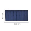 Ver imagem 2 de Painel Estofada Kiara 100cm Solteiro Box Quarto Suede Azul Marinho - Ahazzo Móveis