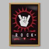Quadro Rock'n'roll Emblema - 20x30cm - Moldura Caixa Madeira - 1