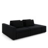 Sofá Ilha com Encosto e Almofadas Móveis Olimpo 285cm Modulado Veludo Preto G45 - Gran Belo - 2