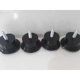 Kit com 12 Pés para Sofá e Moveis em Geral Preto Rosca Soberba Altura 3,5cm X 50mm Diametro - 3
