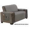 Capa Protetor de Sofá 2 Lugares King Classic Face Única Assento 1,20m Decorativo:Cinza - 4