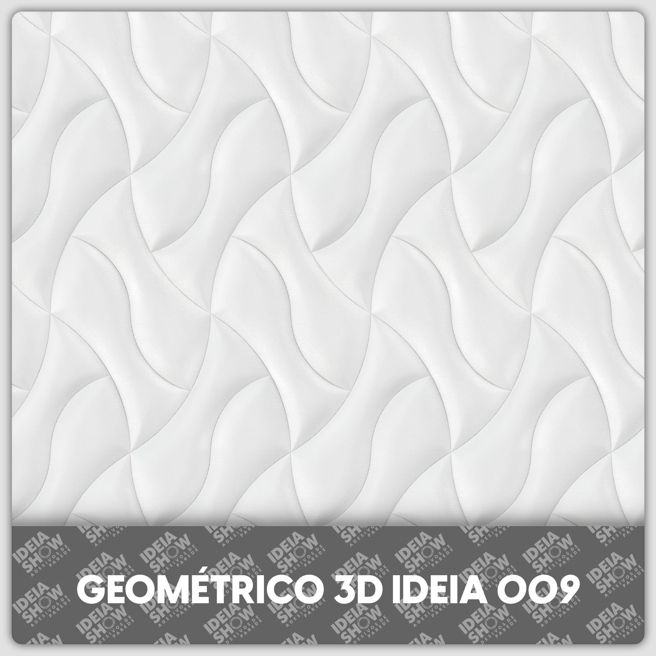 Papel Adesivo Decorativo Geométrico 3D Branco Ondulado 3M - 3