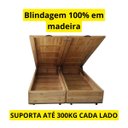 Ver imagem 4 de Box Baú Bipartido Queen 79 Blindado na Chapa de Madeira - Corino Branco