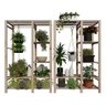 Conjunto Jardim Horta Vertical Suporte Vasos Plantas Pinus Technox Marron - 1
