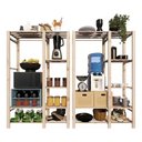 Ver imagem 3 de Conjunto Jardim Horta Vertical Suporte Vasos Plantas Pinus Technox Marron