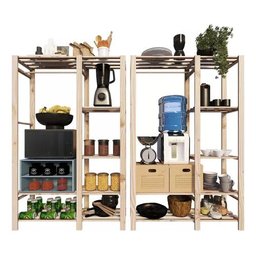 Conjunto Jardim Horta Vertical Suporte Vasos Plantas Pinus Technox Marron - 3