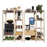 Conjunto Jardim Horta Vertical Suporte Vasos Plantas Pinus Technox Marron - 3