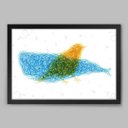 Ver imagem 1 de Quadro Animal Pássaro Emaranhado - 45x30cm - Moldura Caixa Preto