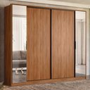 Ver imagem 1 de Guarda Roupa Casal 4 Portas com Espelho e 4 Gavetas Laredo - Nogueira/nude Prime Tx