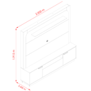 Ver imagem 6 de Estante Home Theater para TV de até 75" 2 Portas Rio Cinamomo/Off White