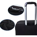 Ver imagem 6 de Capa Mala Bagagem Viagem c/ Ziper Preta Média 23kg Elastano
