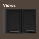 Ver imagem 4 de Armário de Aço 80cm 6portas 2vidros Grafite Estilo Bertolini