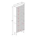 Ver imagem 3 de Armário de Aço 80cm 6portas 2vidros Grafite Estilo Bertolini