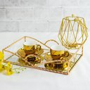 Ver imagem 5 de Conjunto 6 Xícaras Café Porcelana com Pires e Suporte Versa Branco Dourado 90ml