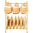 Ver imagem 6 de Conjunto 6 Xícaras Café Porcelana com Pires e Suporte Versa Branco Dourado 90ml
