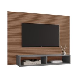 Painel Suspenso Flávia 100% Mdf Tuboarte P/ Tvs até 43 Polegadas 2 Nichos - 3