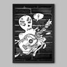 Quadro Fantasma Guitarrista Phanton Rock - 45x30cm - Moldura Caixa Preto - 1