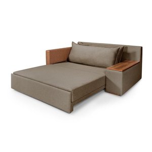 Sofá Cama Retrátil Panamá Casal Chenile Luxo Avelã